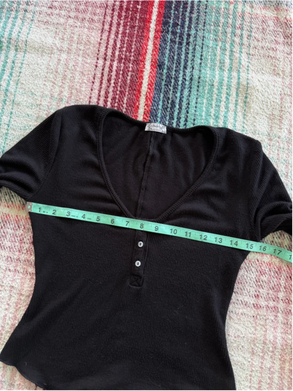 Free People Intimately Black Henley Top XS